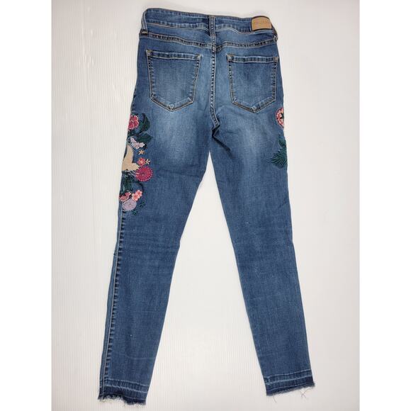 Aeropostale High Waisted‎ Ankle Jeggings Floral Embroidered Womens 2 - Picture 2 of 7